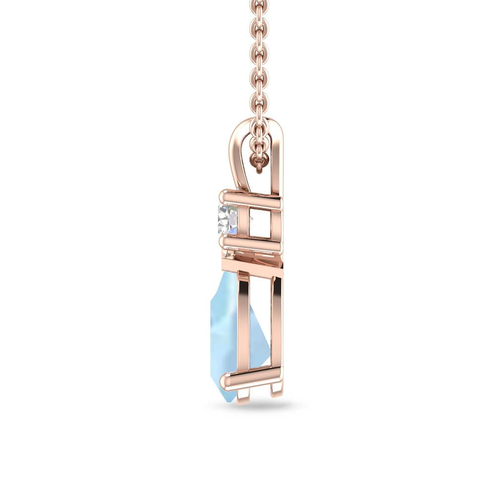 Rose Gold - Aquamarine