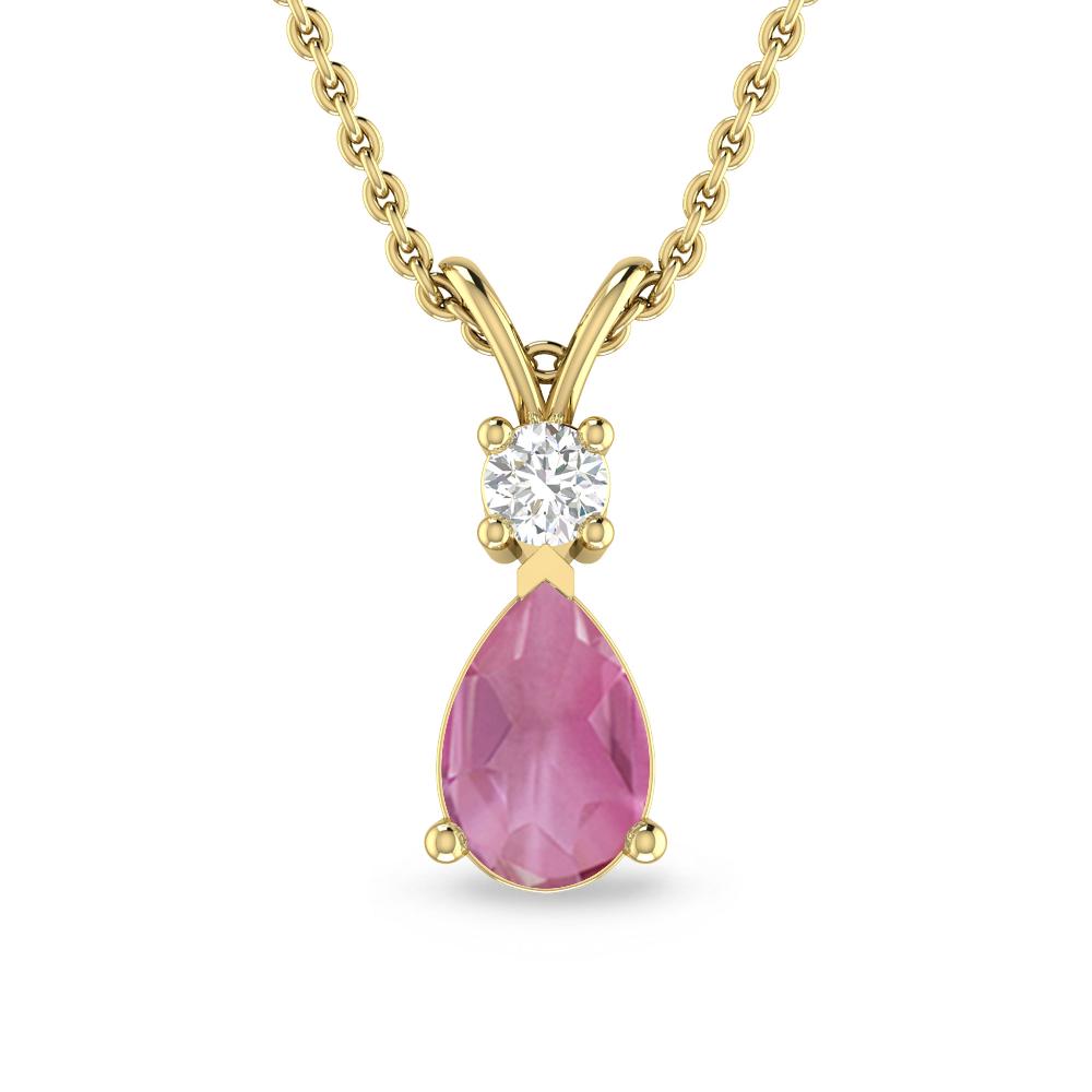 Yellow Gold - Pink Tourmaline