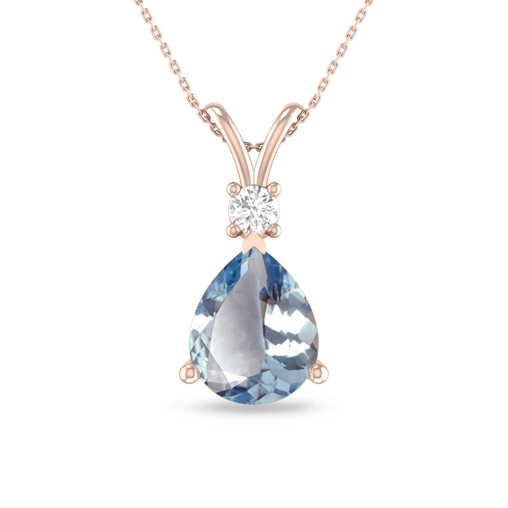 Rose Gold - Aquamarine