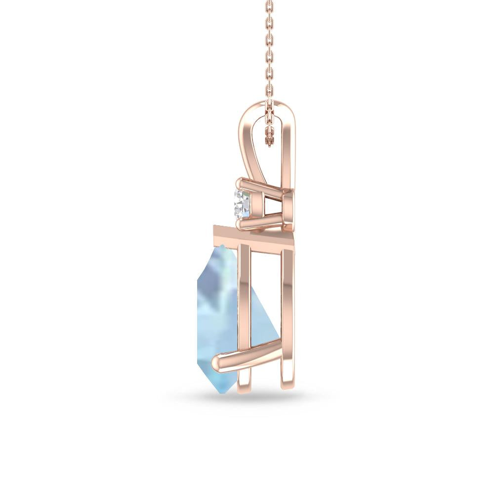 Rose Gold - Aquamarine
