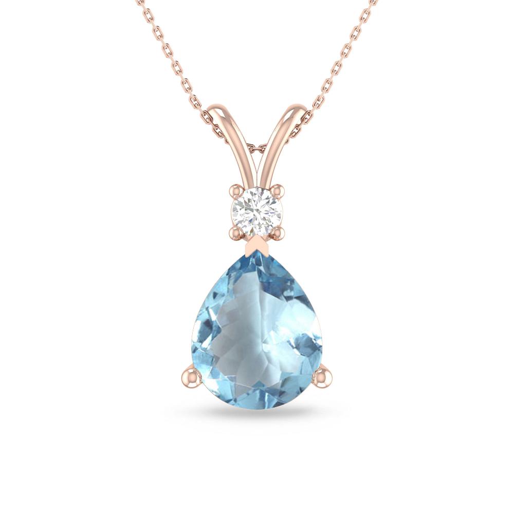 Rose Gold - Aquamarine