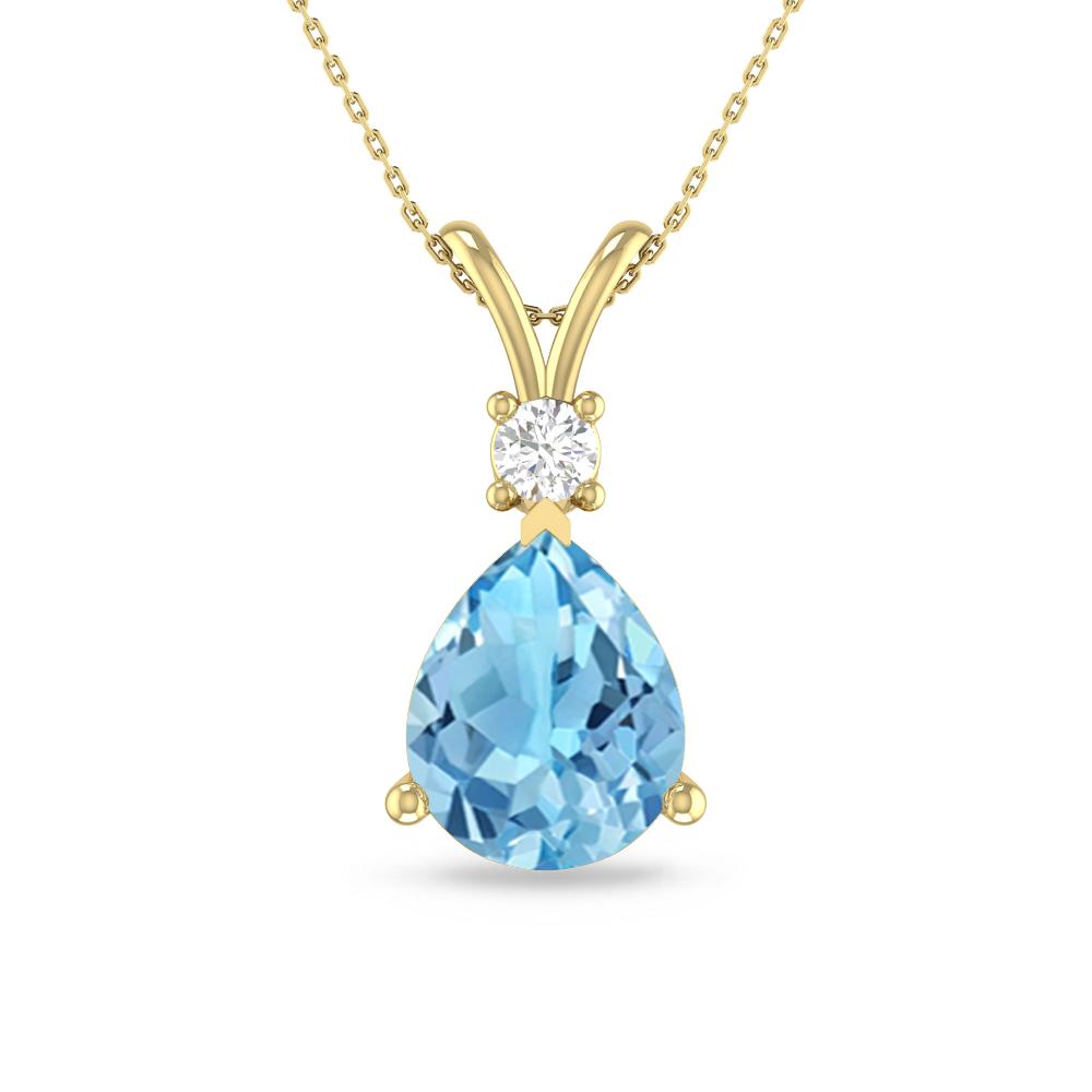 Yellow Gold - Blue Topaz