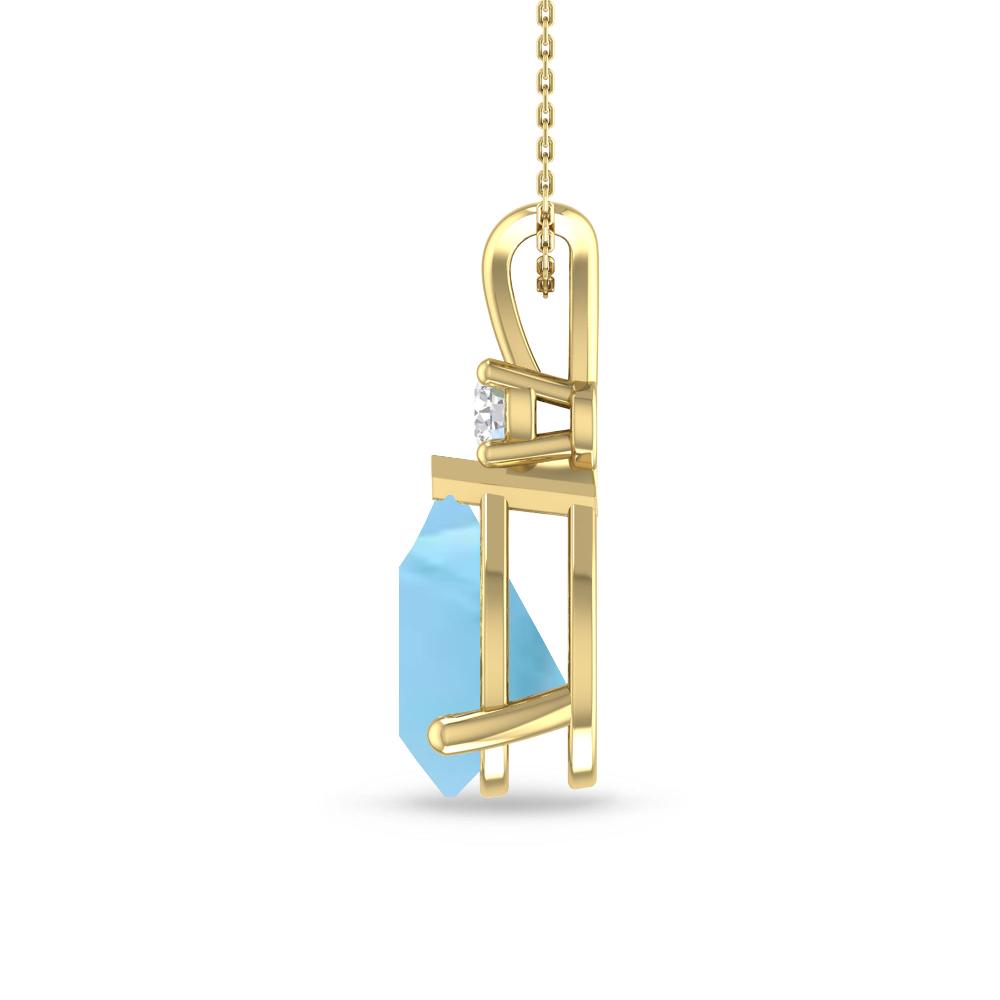 Yellow Gold - Blue Topaz