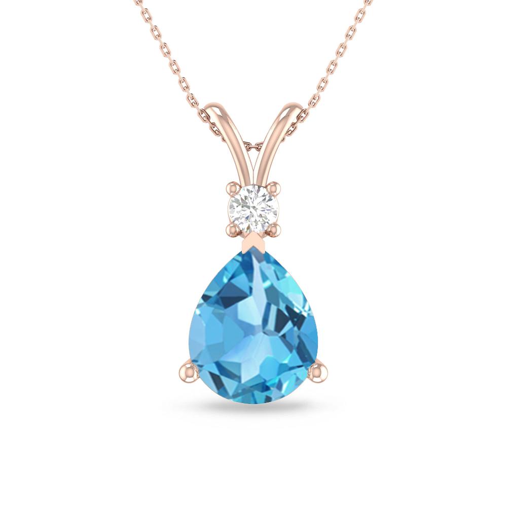Rose Gold - Blue Topaz