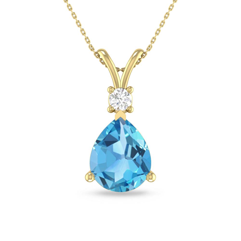 Yellow Gold - Blue Topaz