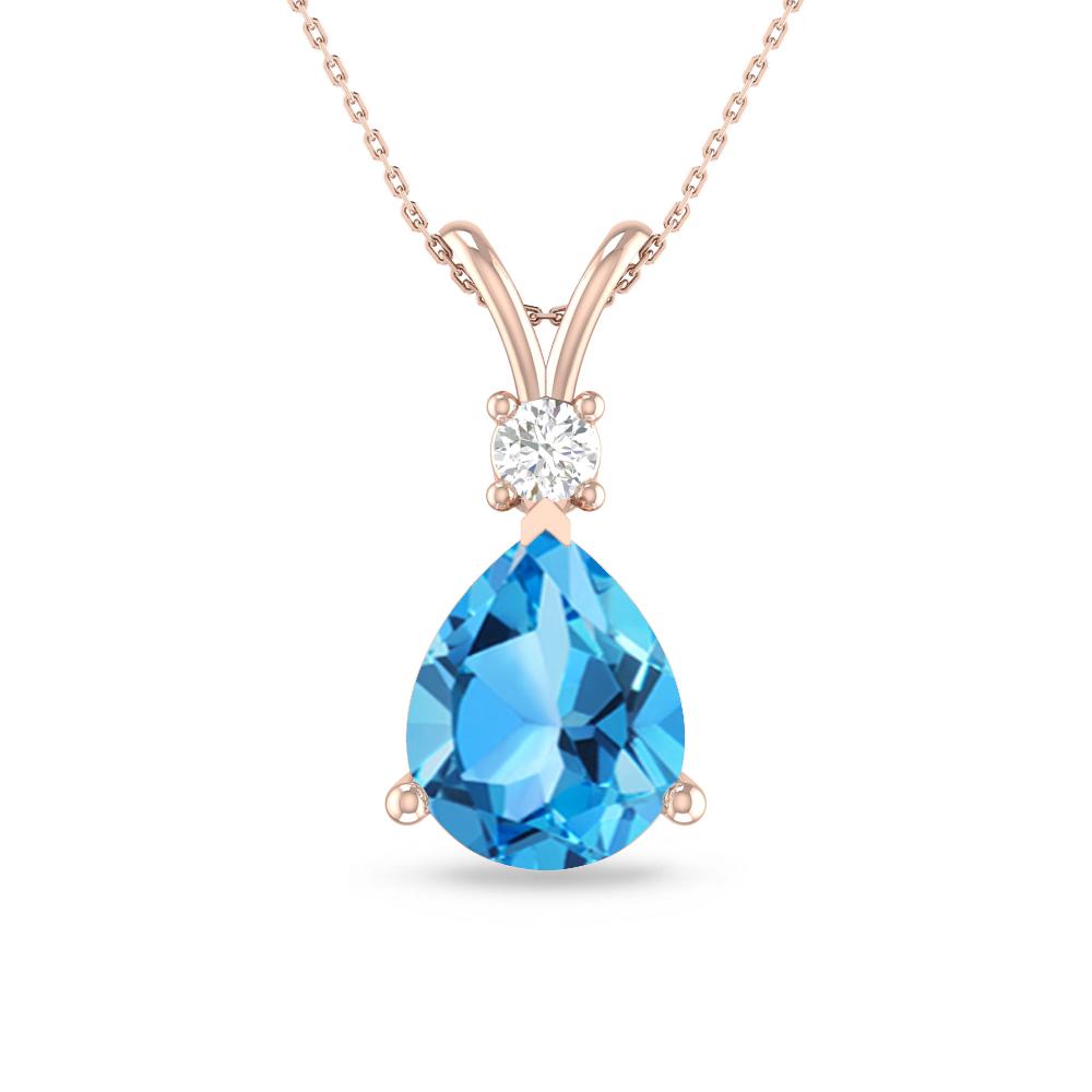 Rose Gold - Blue Topaz