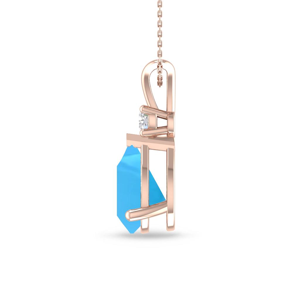 Rose Gold - Blue Topaz
