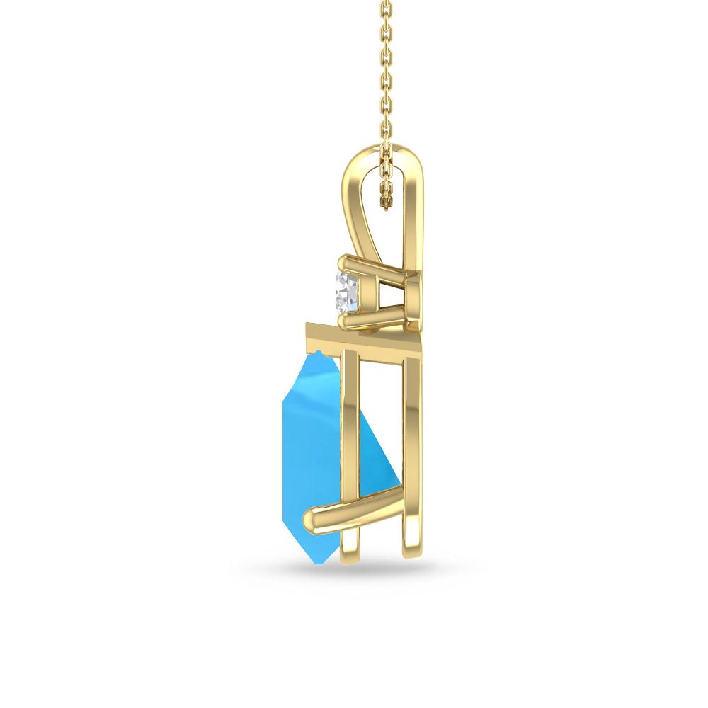 Yellow Gold - Blue Topaz