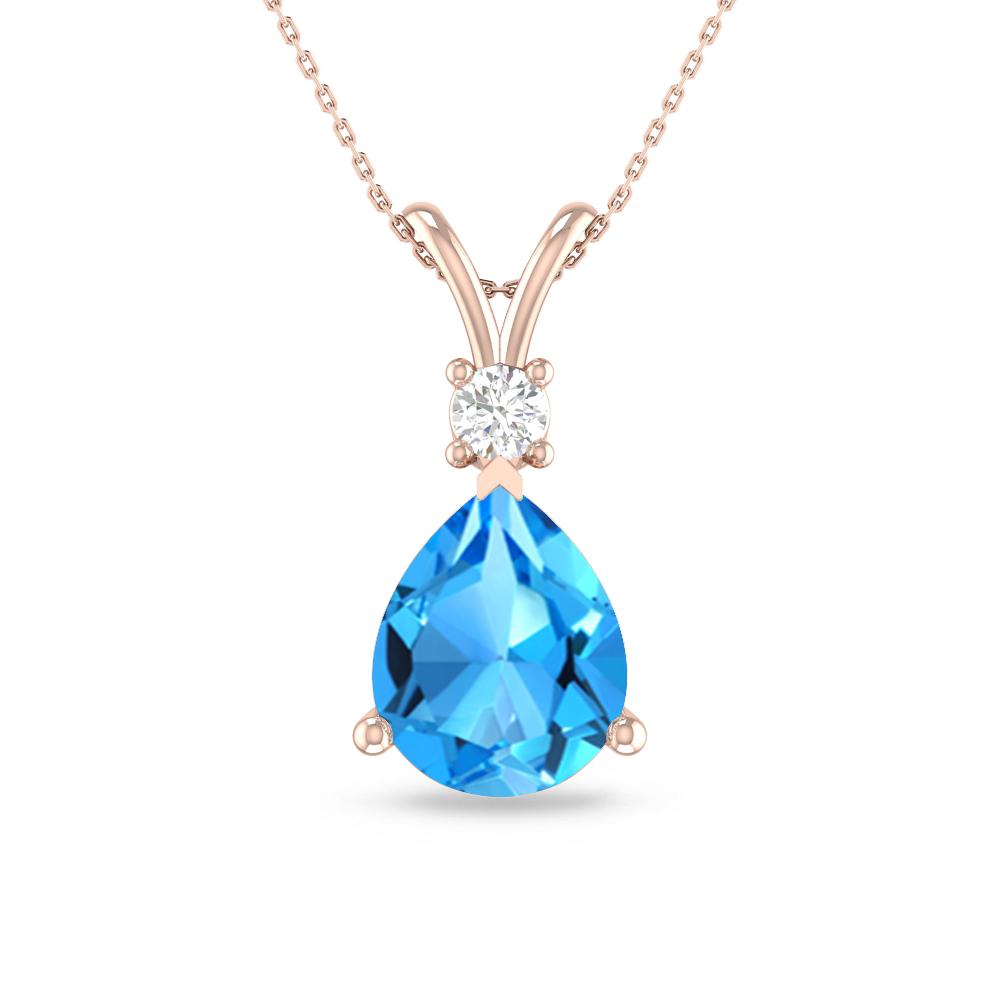 Rose Gold - Blue Topaz