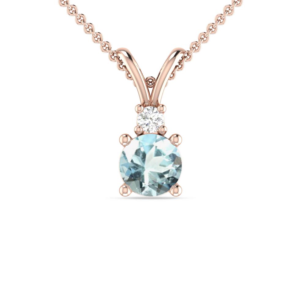 Rose Gold - Aquamarine