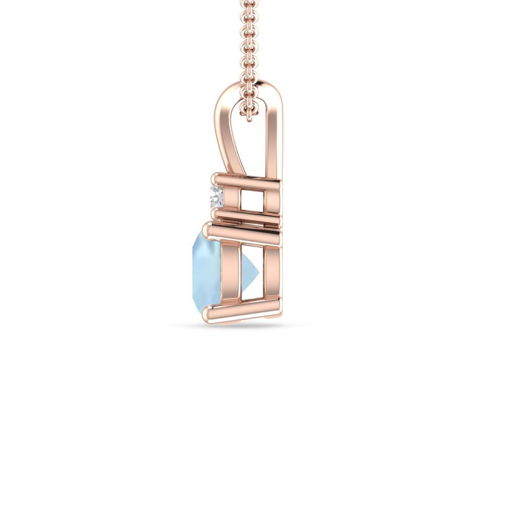 Rose Gold - Aquamarine