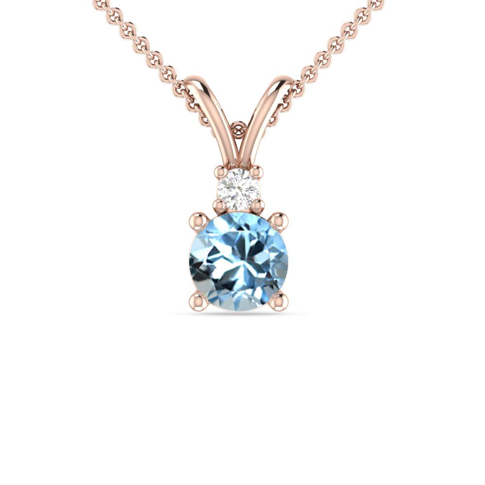 Rose Gold - Aquamarine