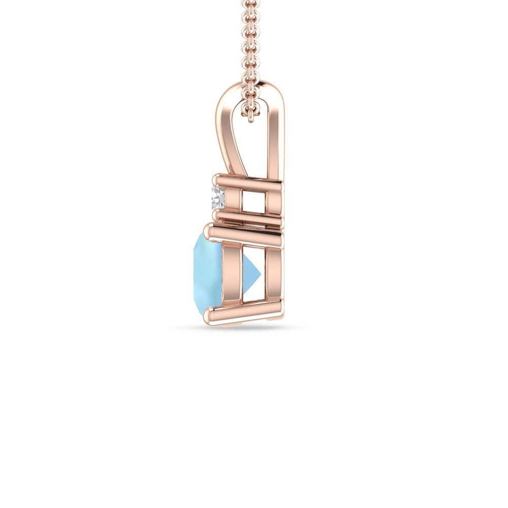 Rose Gold - Aquamarine