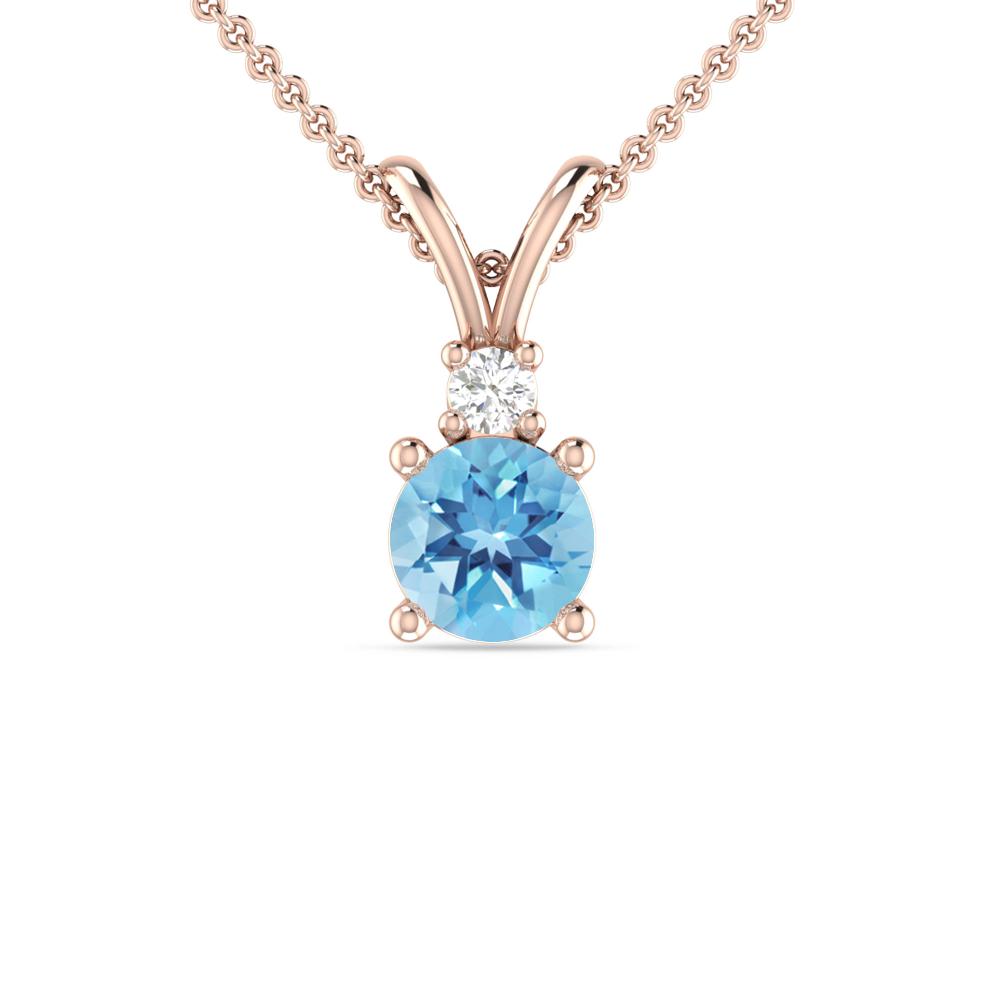 Rose Gold - Blue Topaz