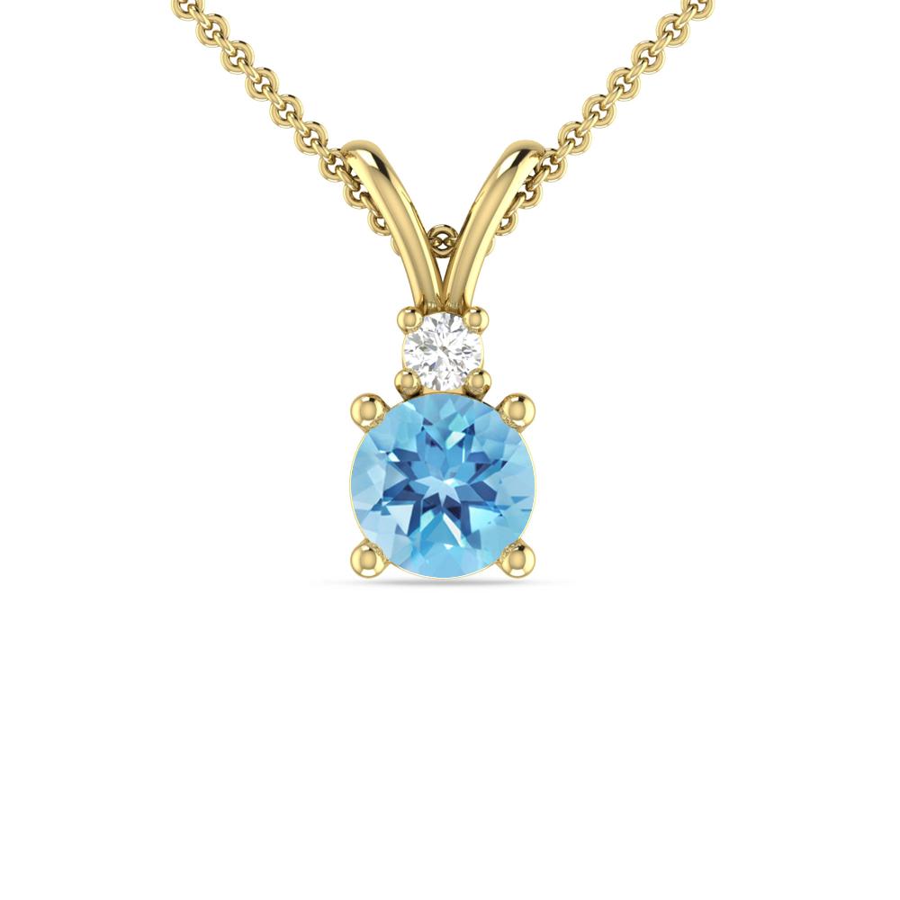 Yellow Gold - Blue Topaz