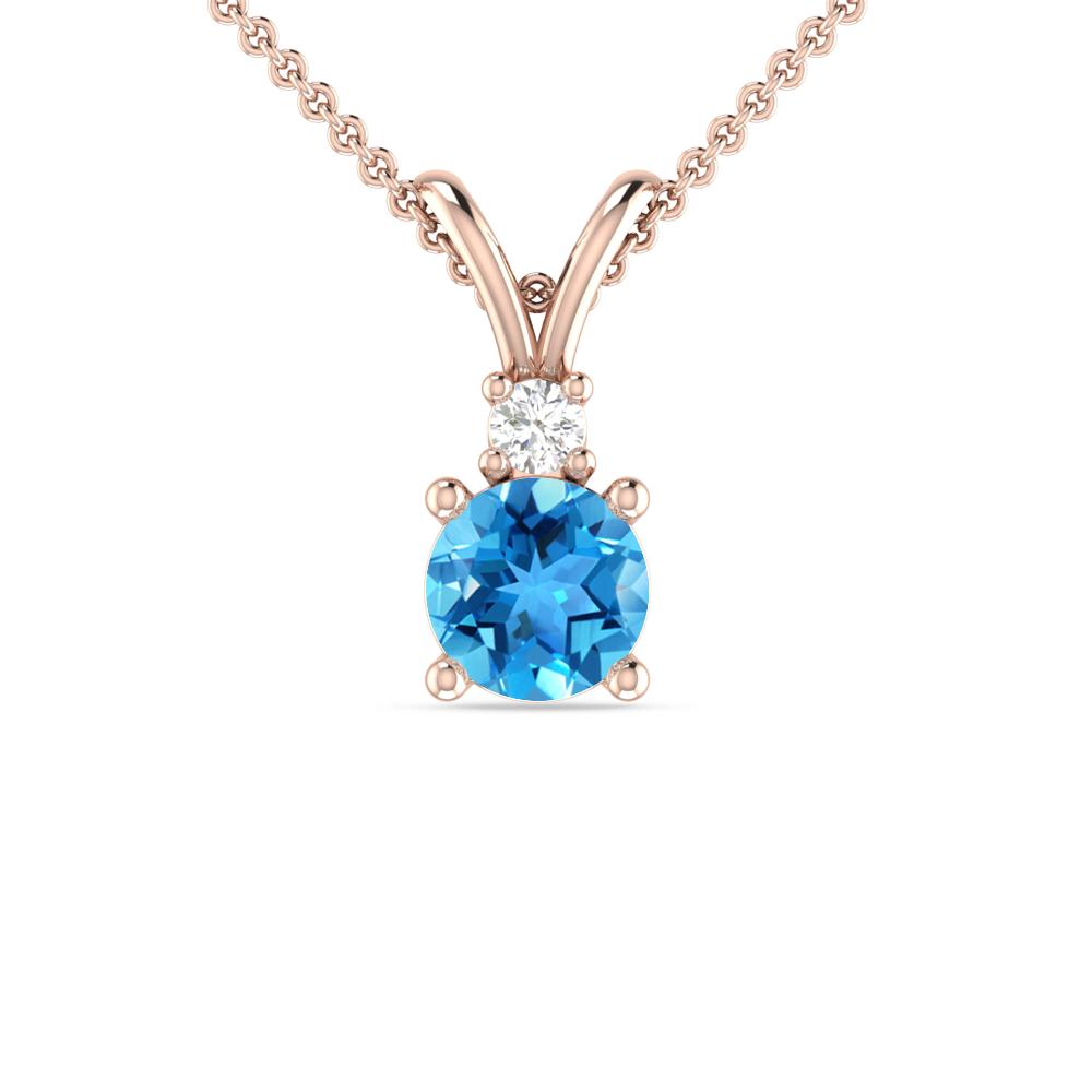 Rose Gold - Blue Topaz