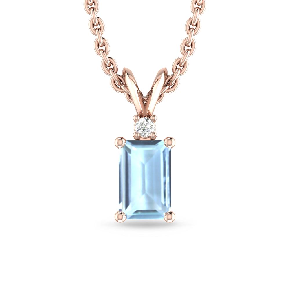 Rose Gold - Aquamarine