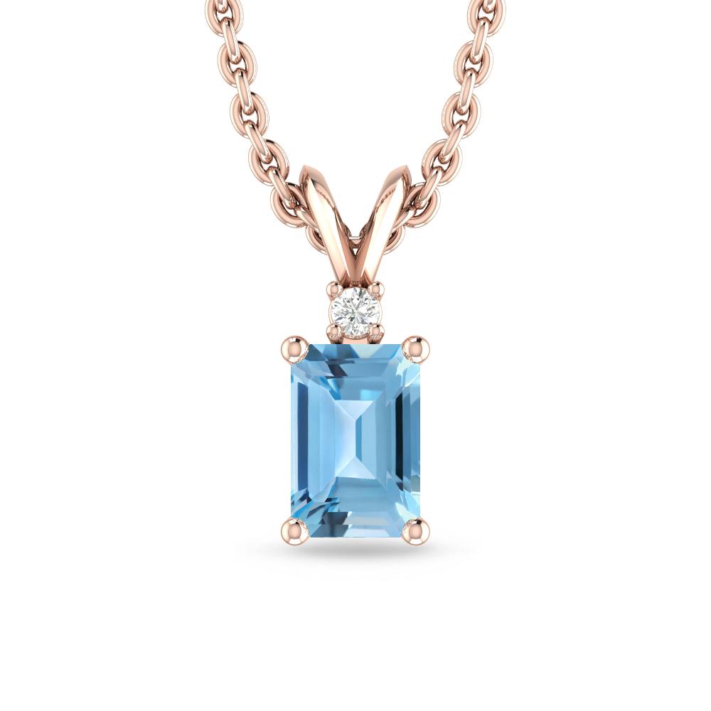 Rose Gold - Blue Topaz