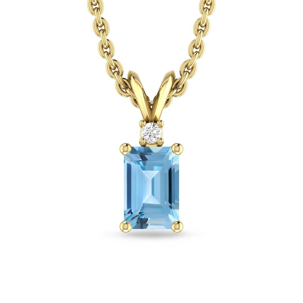 Yellow Gold - Blue Topaz