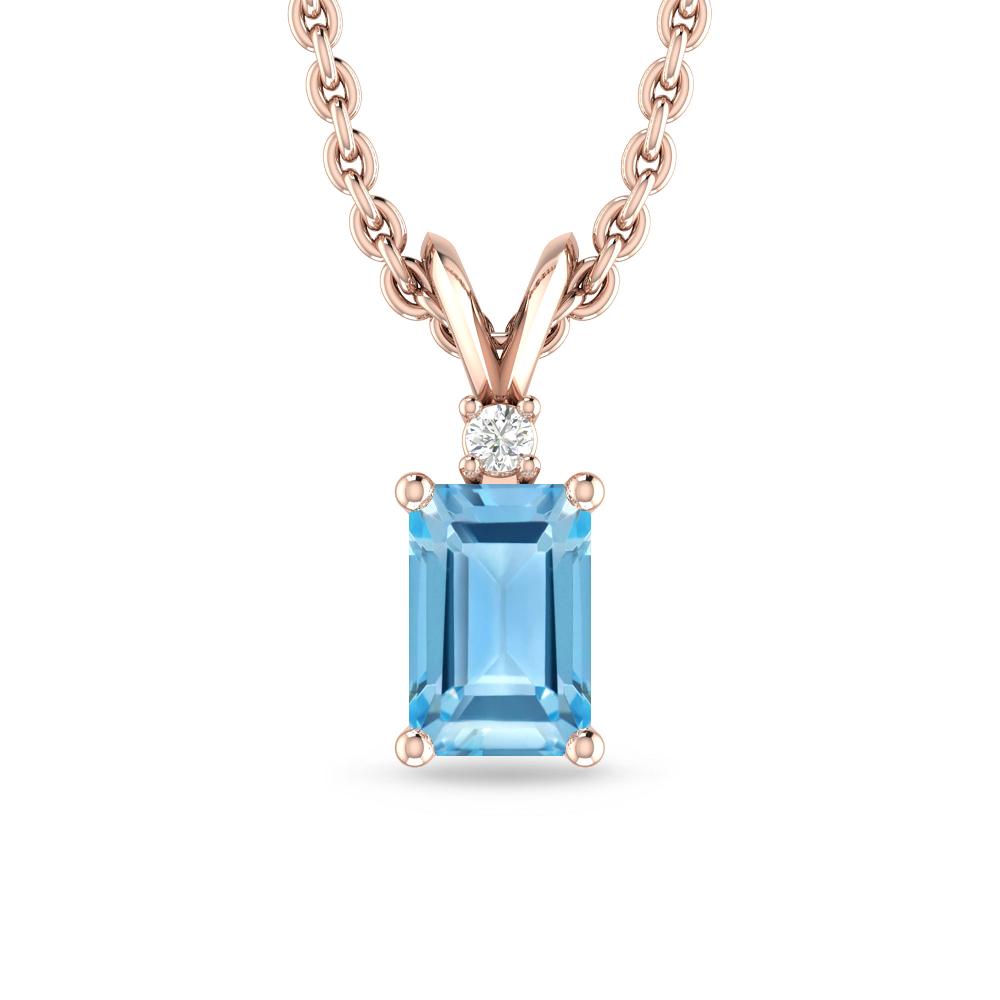 Rose Gold - Blue Topaz