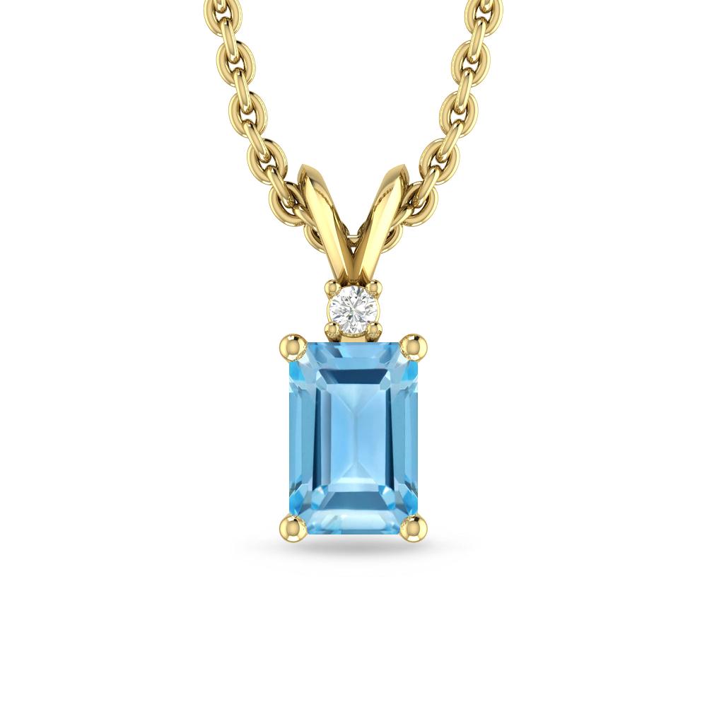 Yellow Gold - Blue Topaz