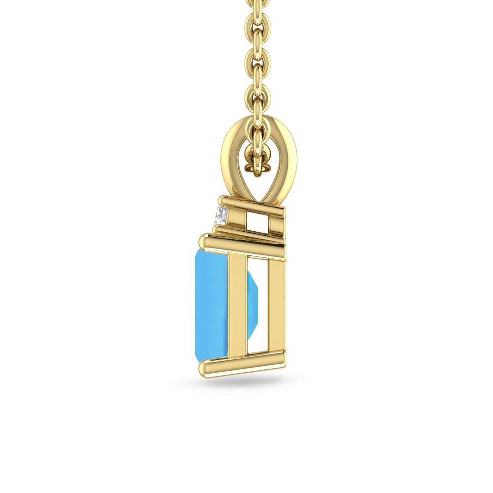Yellow Gold - Blue Topaz