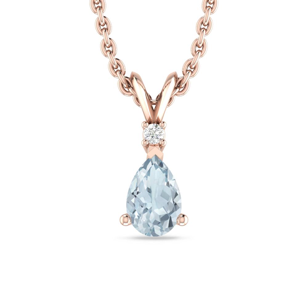 Rose Gold - Aquamarine