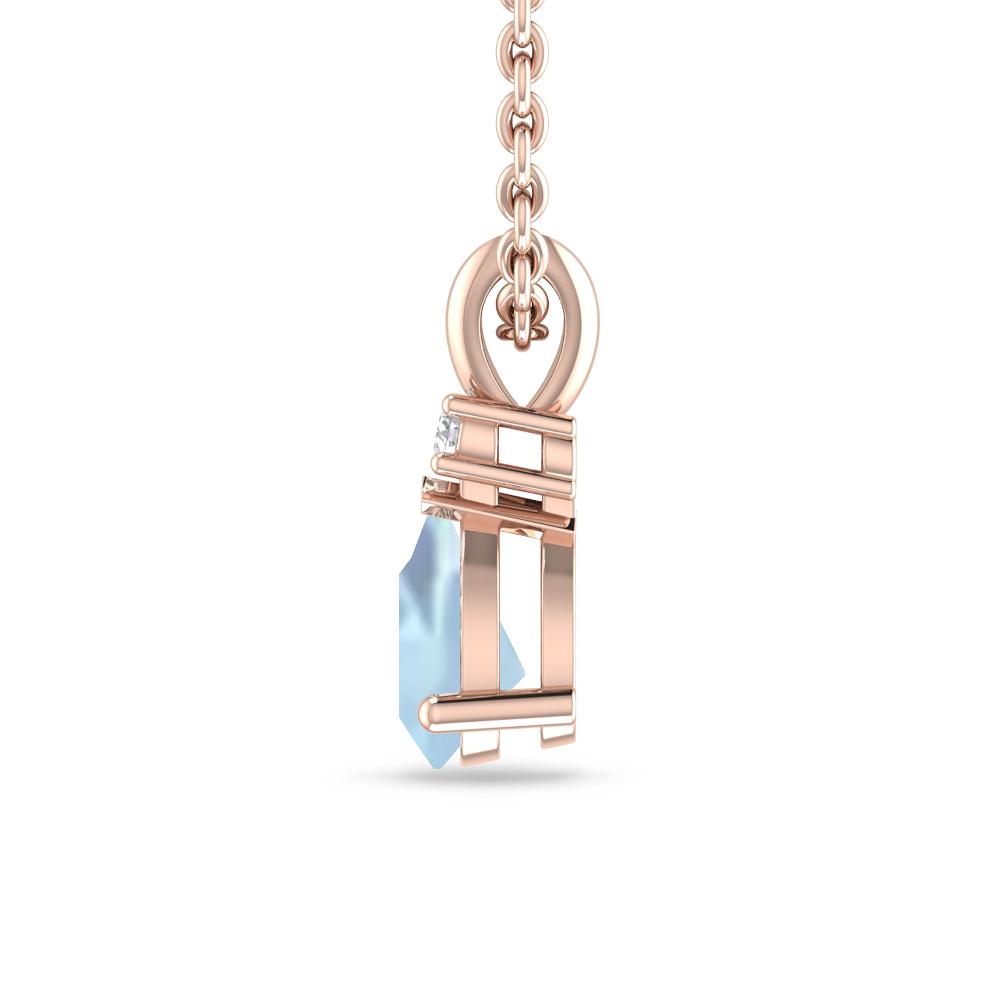 Rose Gold - Aquamarine