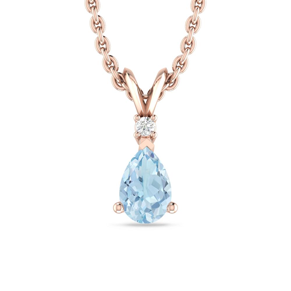 Rose Gold - Aquamarine