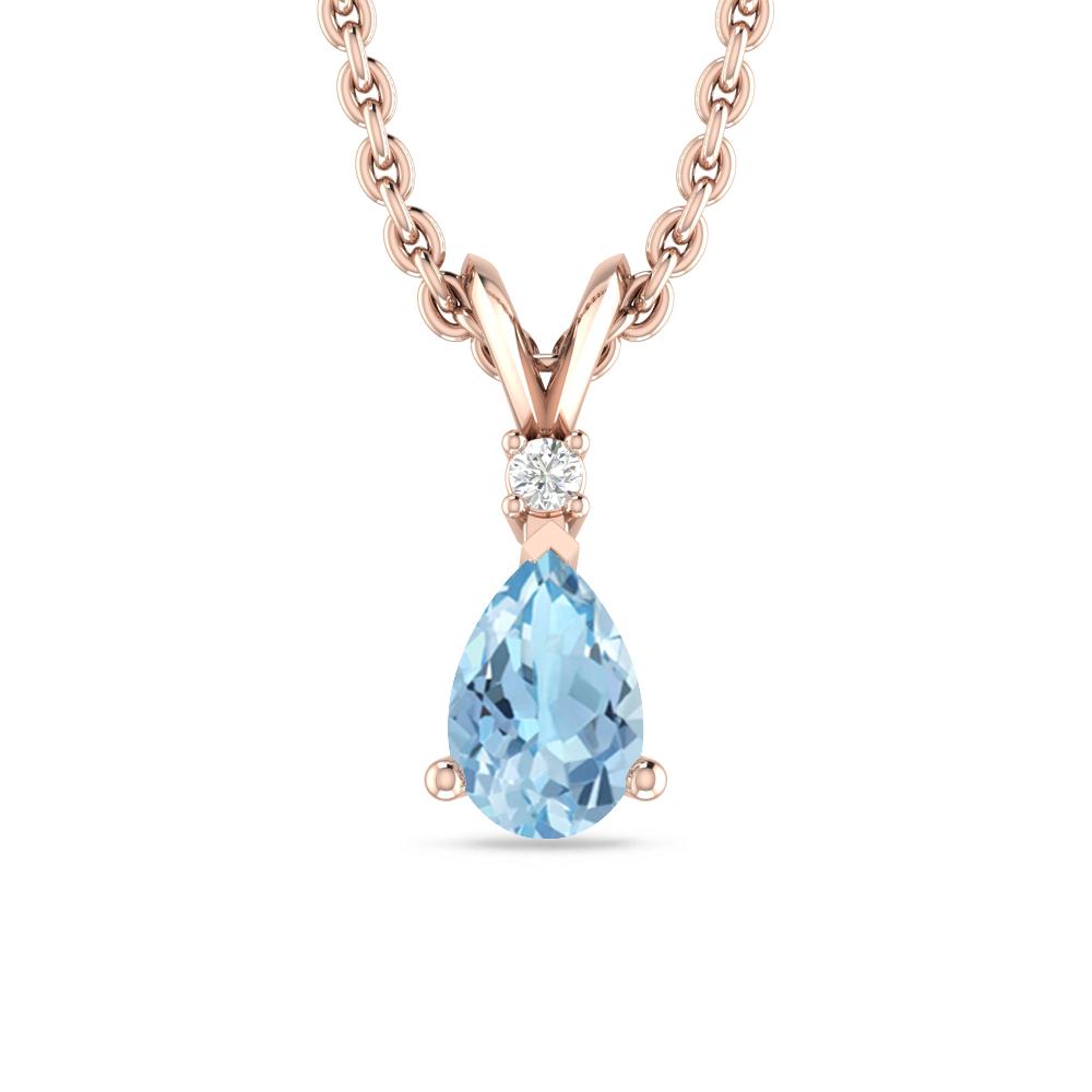 Rose Gold - Aquamarine