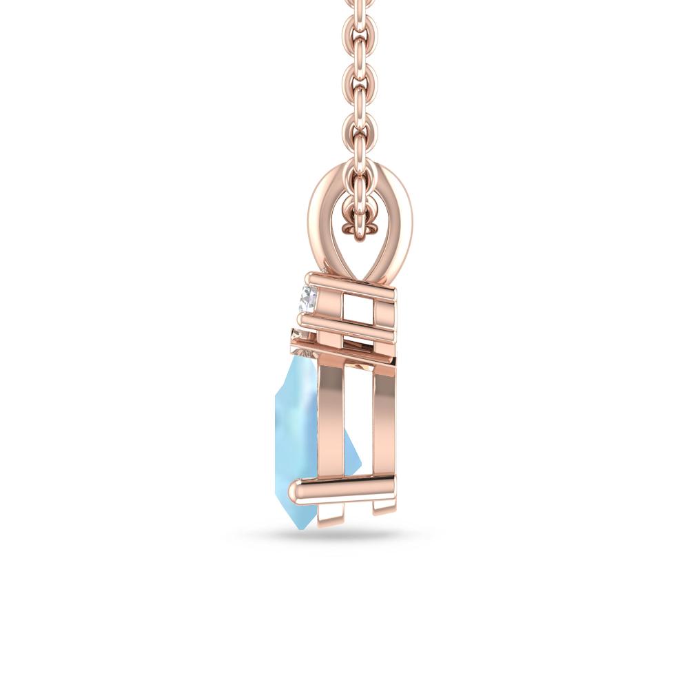 Rose Gold - Aquamarine