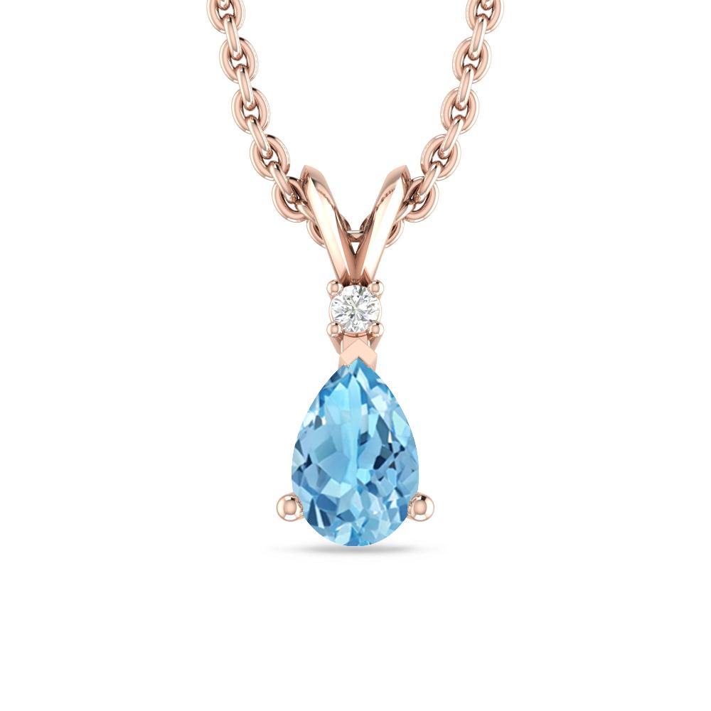 Rose Gold - Blue Topaz