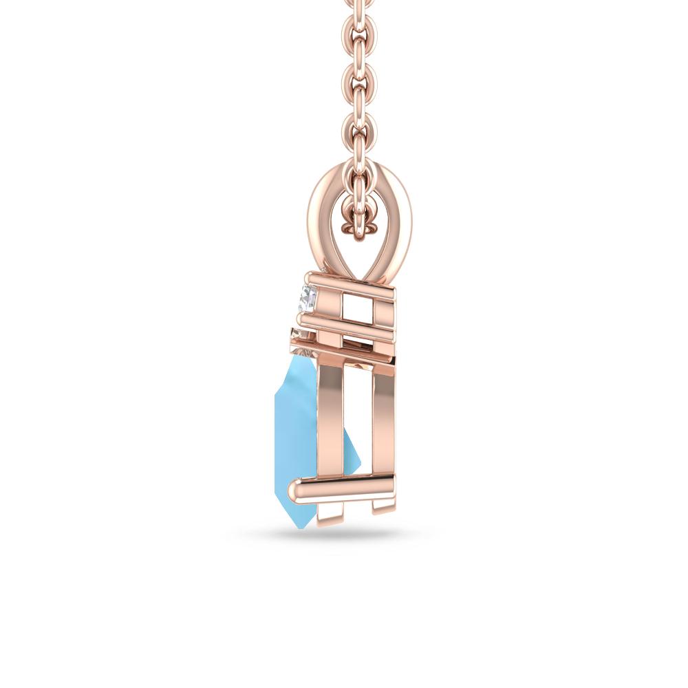 Rose Gold - Blue Topaz
