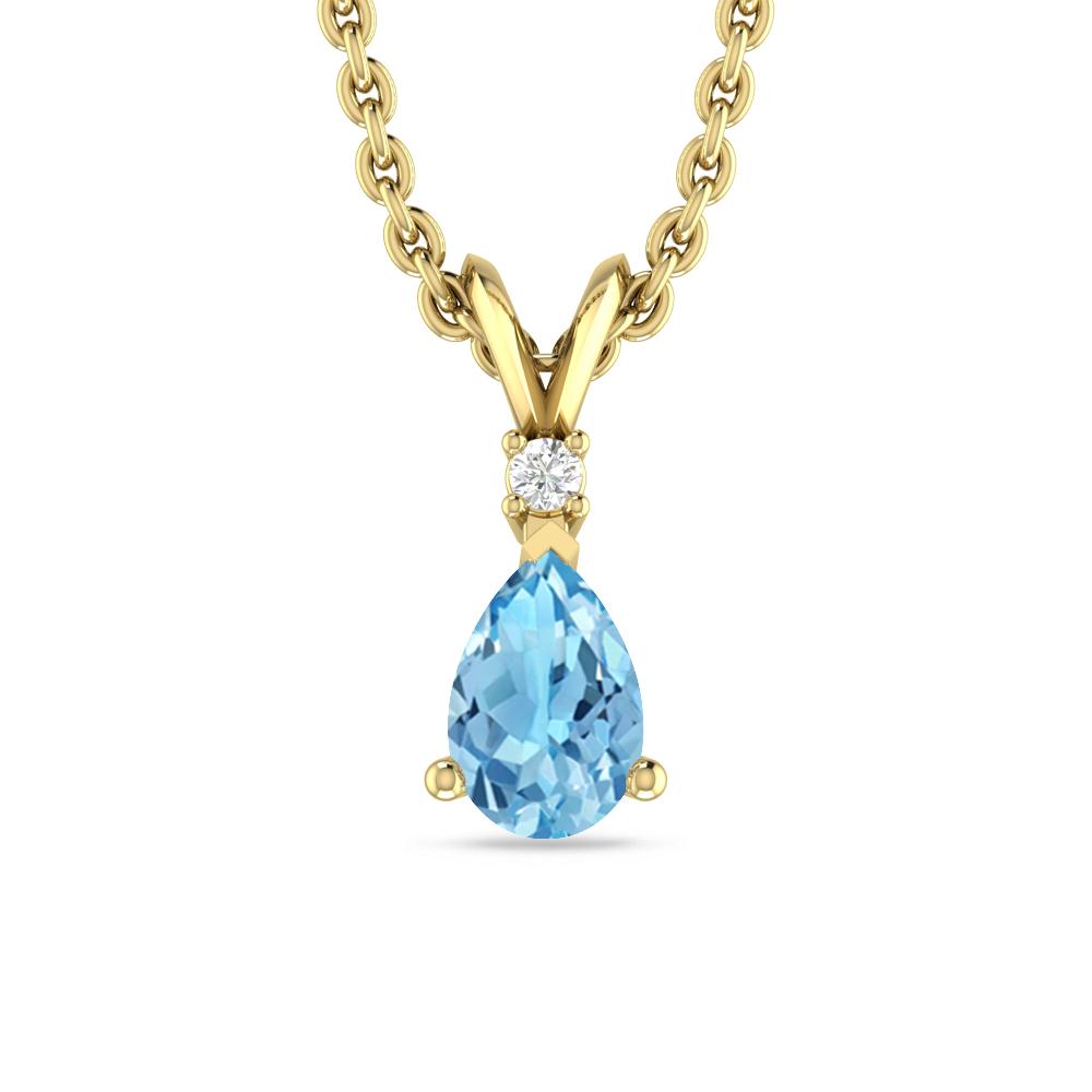 Yellow Gold - Blue Topaz