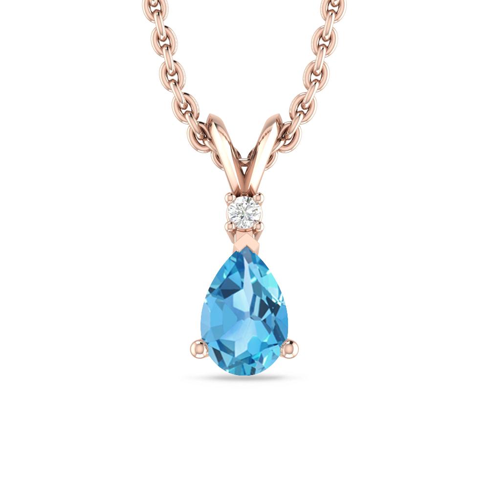 Rose Gold - Blue Topaz