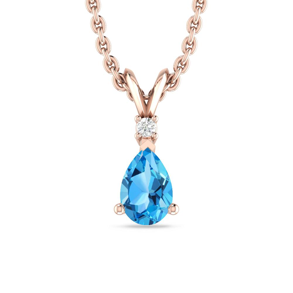 Rose Gold - Blue Topaz