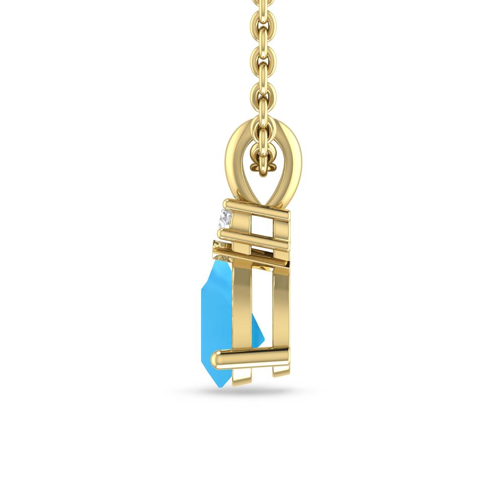 Yellow Gold - Blue Topaz