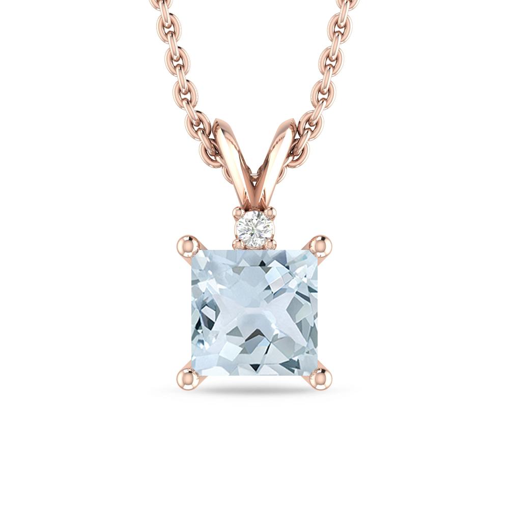 Rose Gold - Aquamarine