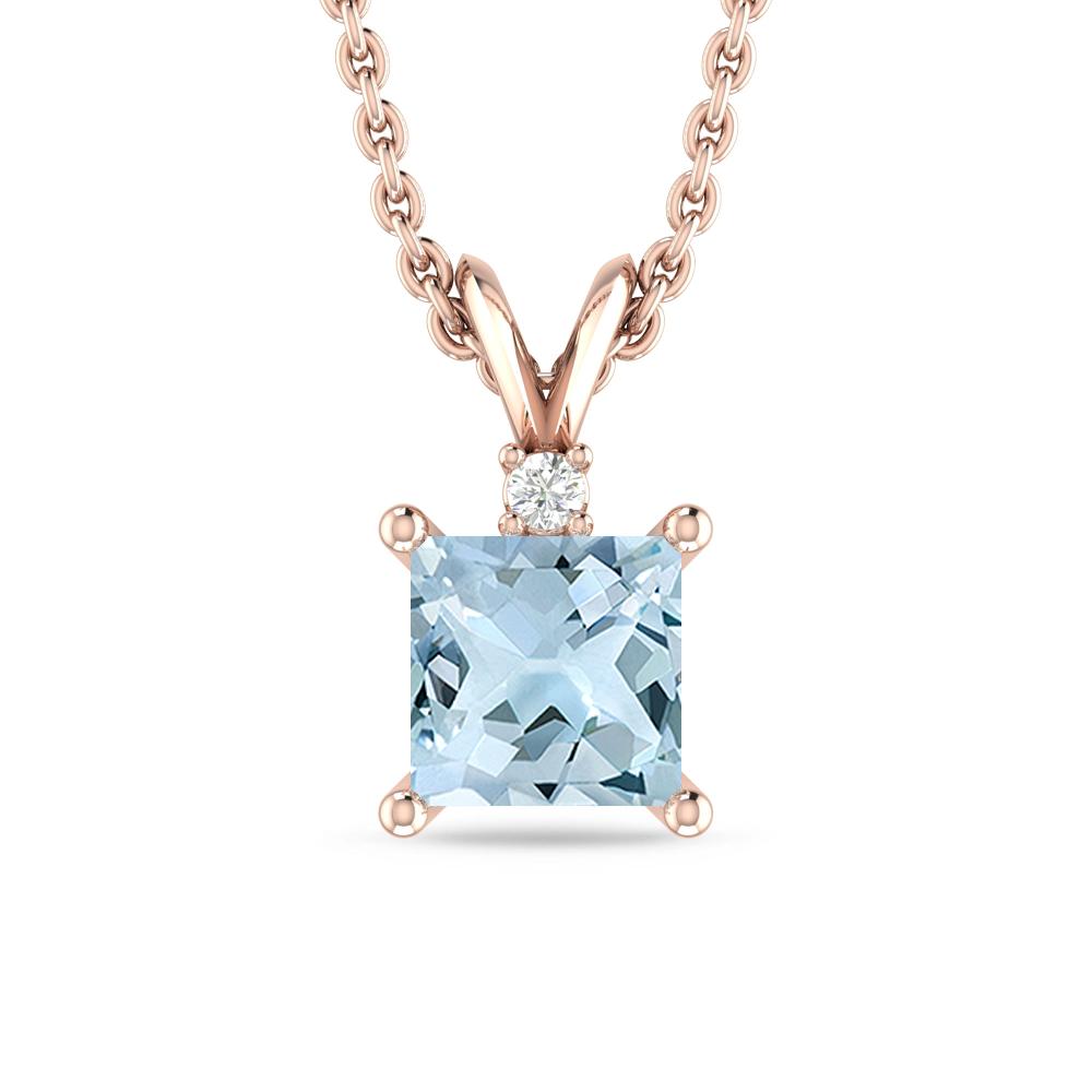 Rose Gold - Aquamarine