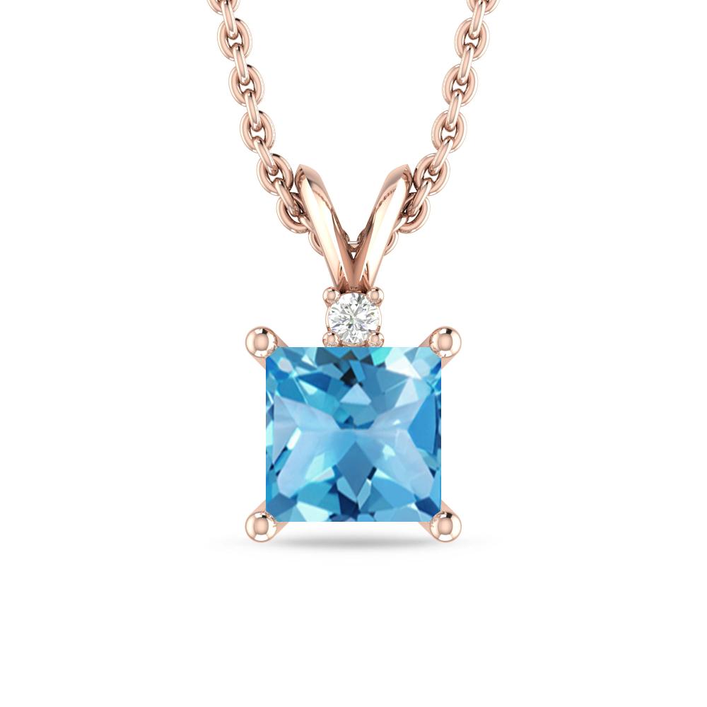Rose Gold - Blue Topaz