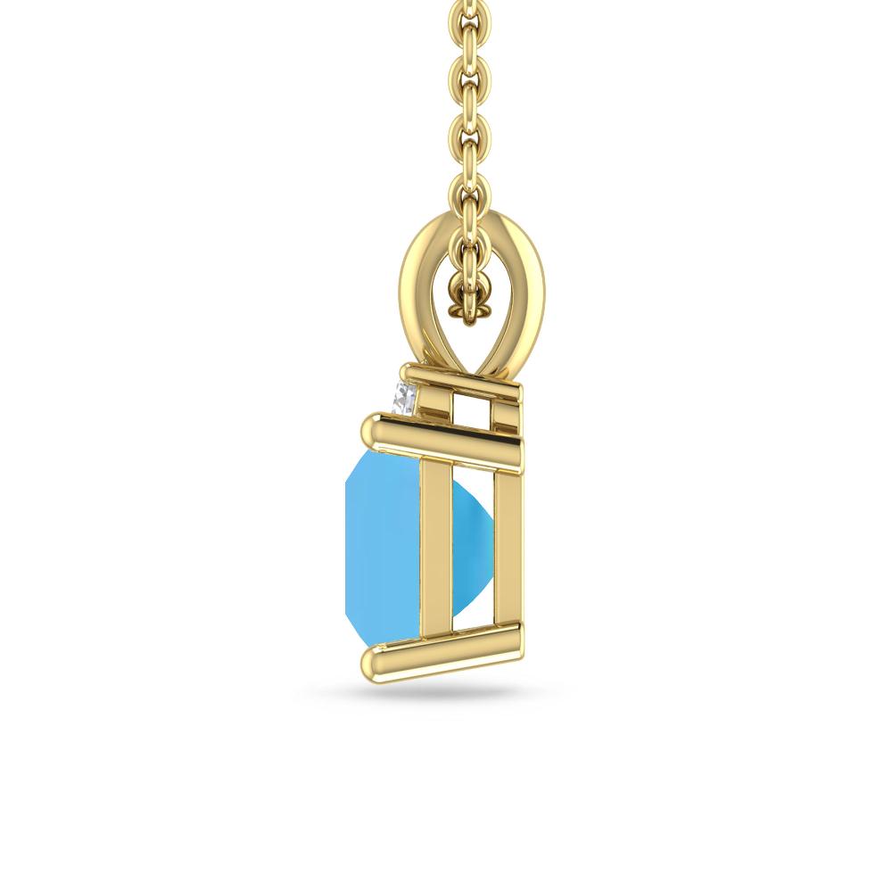 Yellow Gold - Blue Topaz