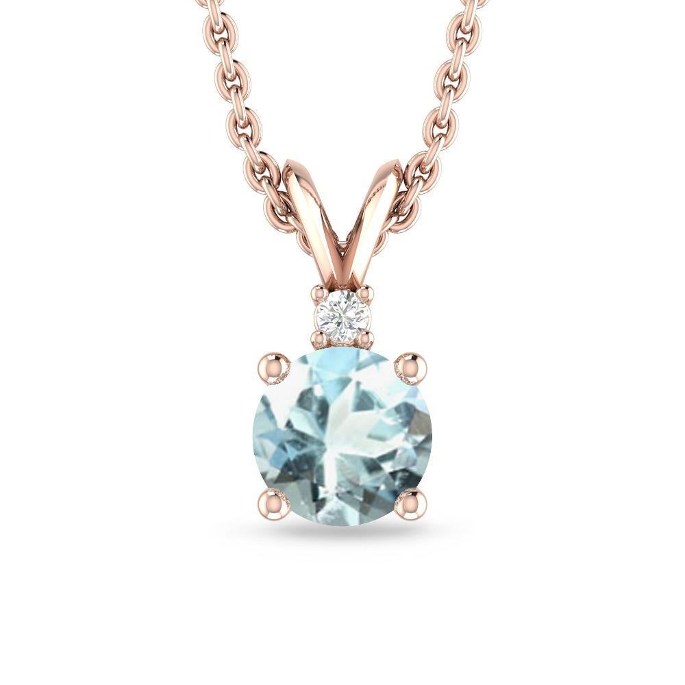 Rose Gold - Aquamarine