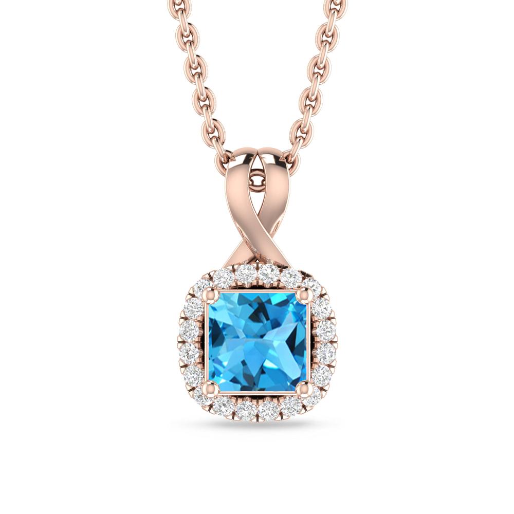 Rose Gold - Blue Topaz