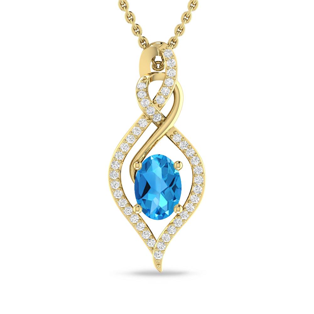 Yellow Gold - Blue Topaz