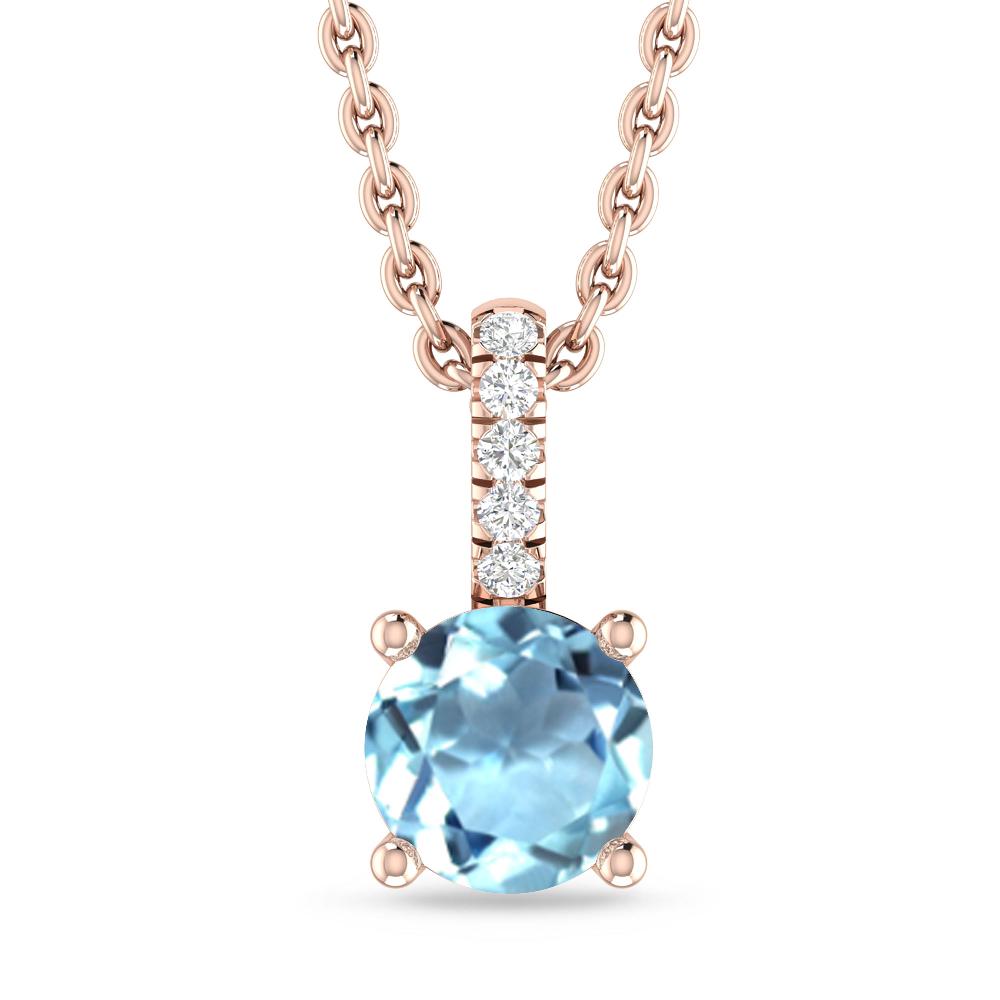 Rose Gold - Aquamarine