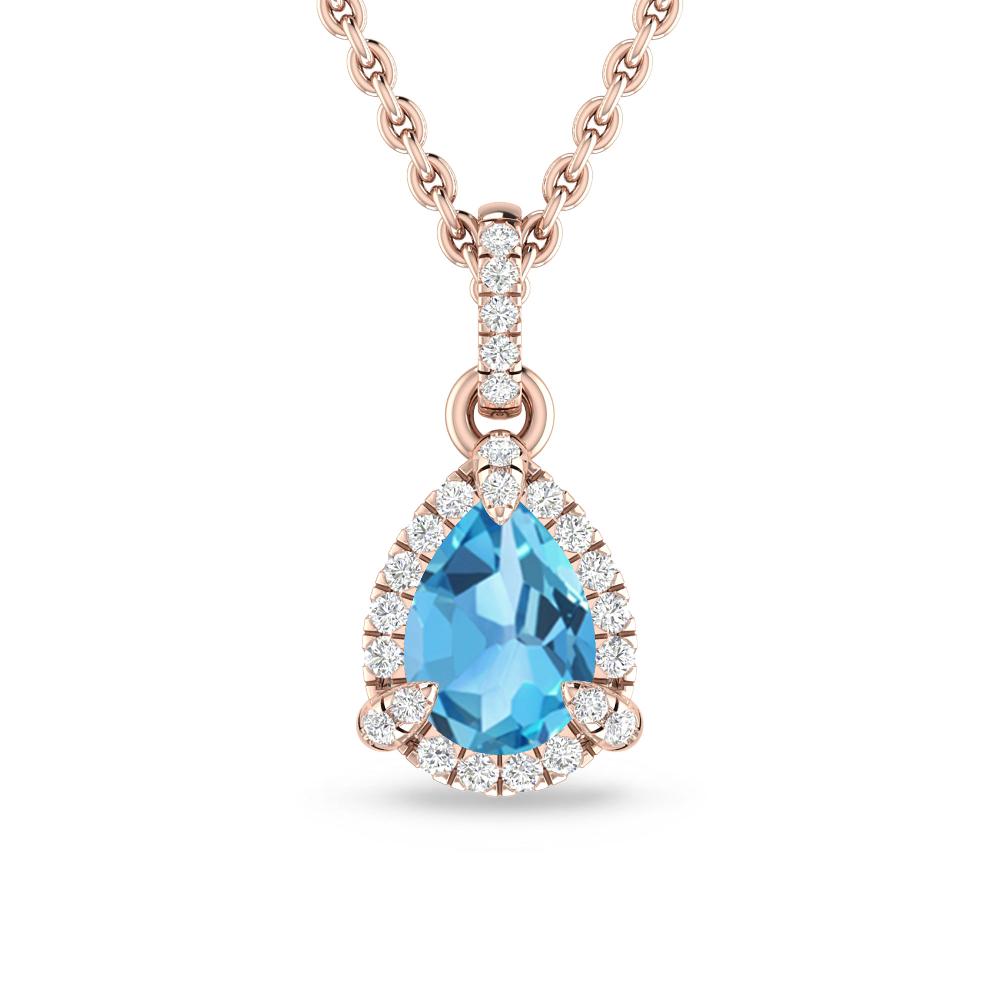 Rose Gold - Blue Topaz