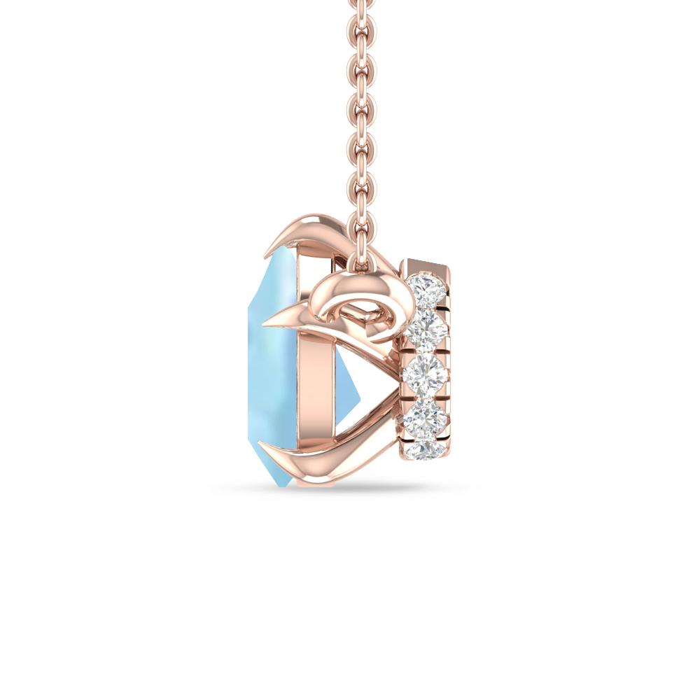 Rose Gold - Aquamarine