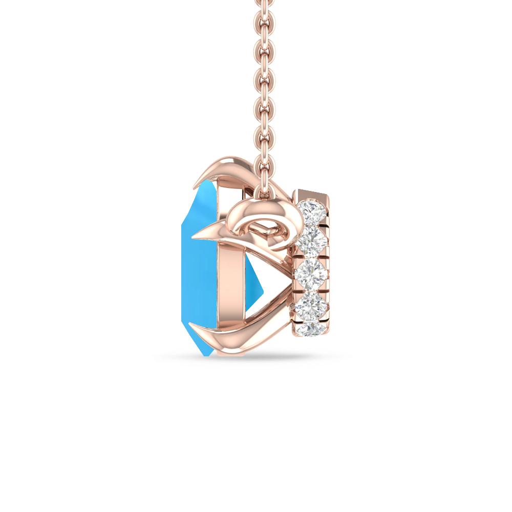 Rose Gold - Blue Topaz