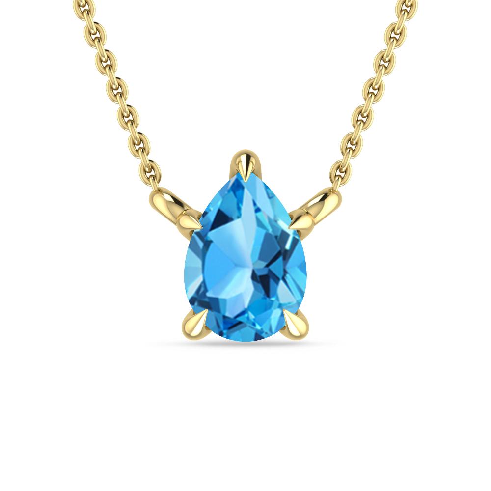 Yellow Gold - Blue Topaz