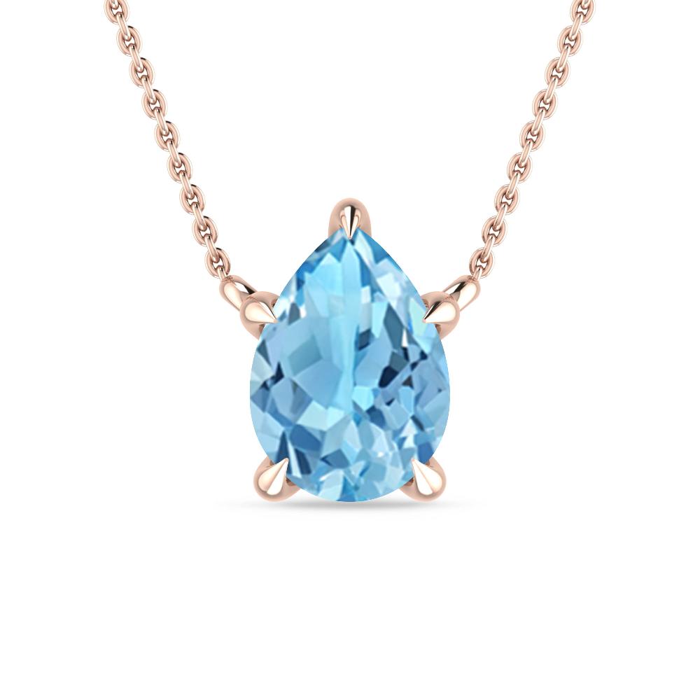 Rose Gold - Blue Topaz